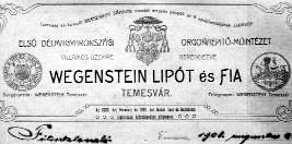 Briefkopf des Entwurfs von Orgelbauer C. L. Wegenstein (1908)